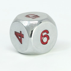 Single d6 - Classic Gold Ruby