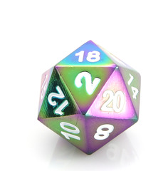 Single d20 - Scorched Rainbow w/ Black