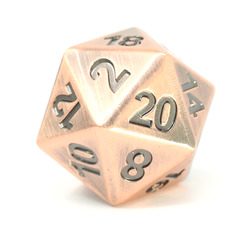 Single d20 - Classic Silver Ruby