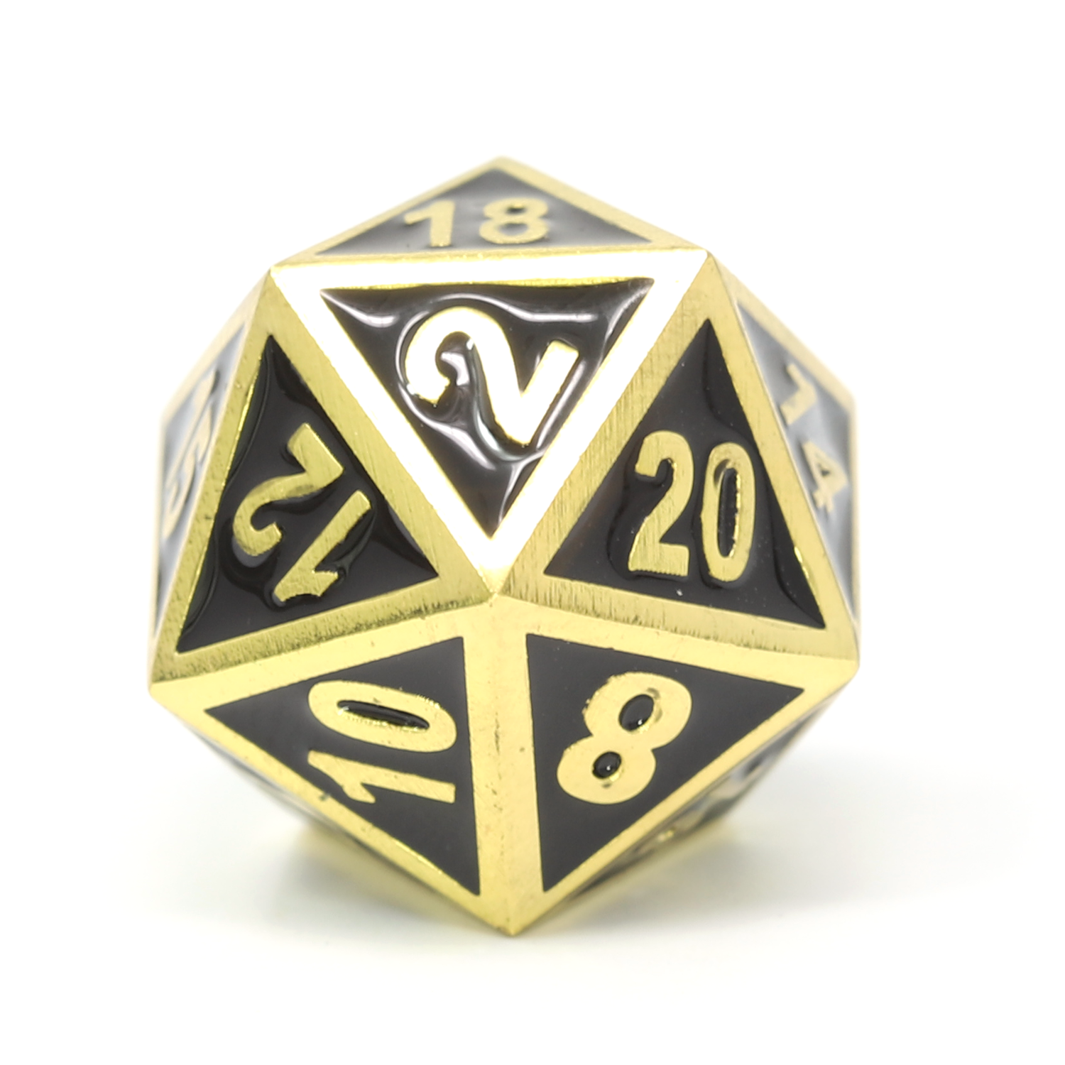 Single d20 - Gothica Shiny Copper w/ Black