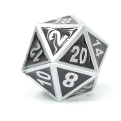 Single d20 - Gothica Shiny Gold w/ Black