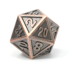 Single d20 - Gold Sapphire Gemstone