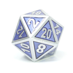 Single d20 - Silver Sapphire - Gemstone Collection