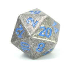 Single d20 - Forge Raw Steel w/ Dark Red