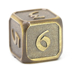 Single d6 - Mythica Battleworn Gold