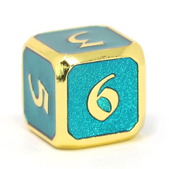 Single d6 - Mythica Gold Aquamarine