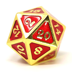 Single d20 - Mythica Gold Ruby