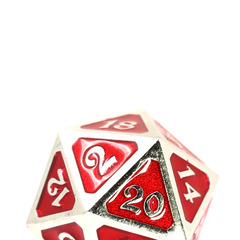 Single d20 - Mythica Platinum Ruby