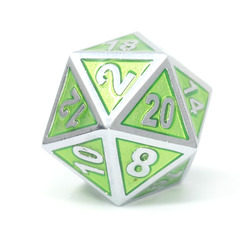 Single d20 - Raw Steel w/ Red