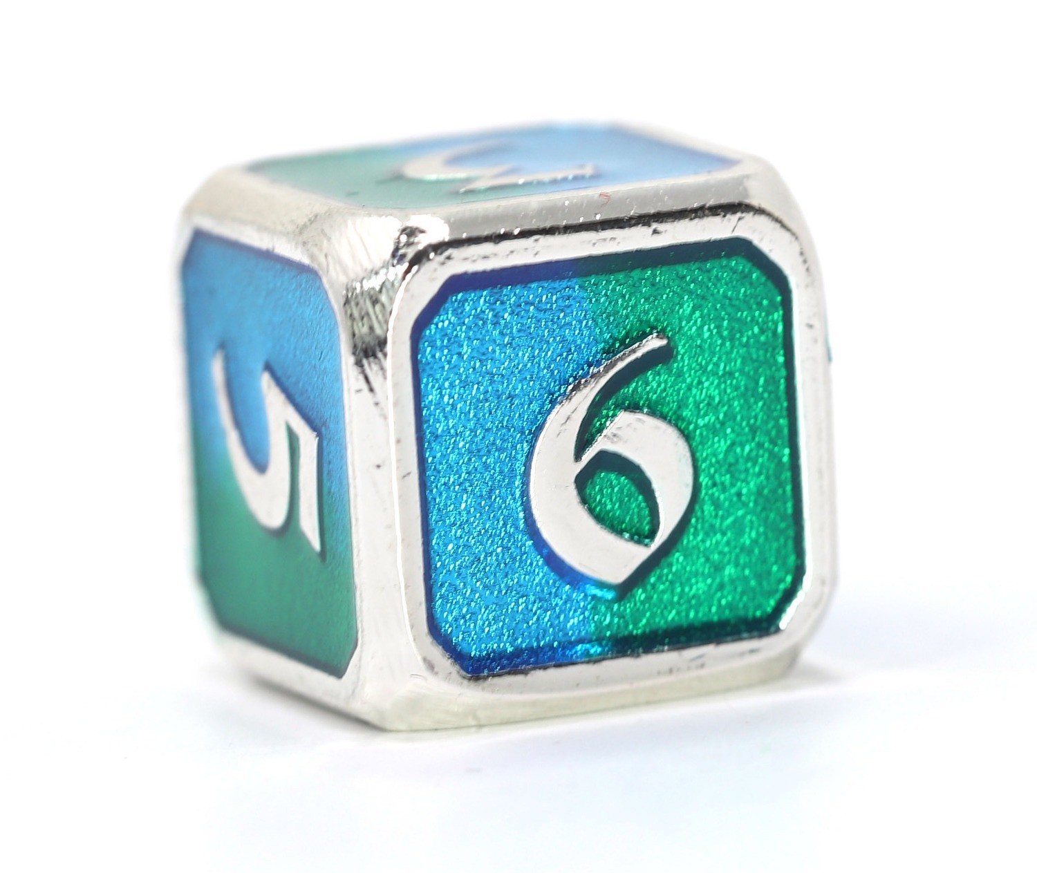 Single d6 - Silver Tourmaline