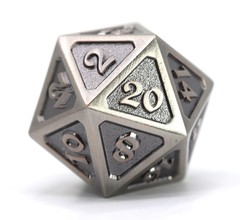 Big D20 - Mythica Battleworn Silver