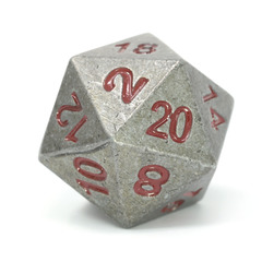 Single d20 - Raw Steel w/ Paragon Blue