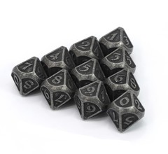 Classic Silver Ruby - Metal Dice Set