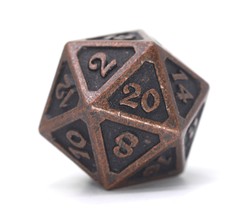 Single d20 - Gothica Shiny Gold w/ White