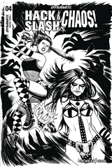 Hack Slash Vs Chaos #4 10 Copy Cermak B&W Incv (Net) (Mr) (STL112157)