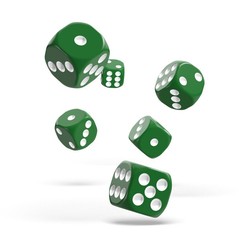 Oakie Doakie Dice - D6 Solid Green 16mm Set of 12