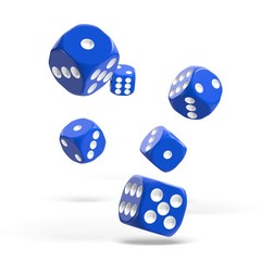 Oakie Doakie Dice - D6 Solid Blue 16mm Set of 12