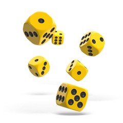 Oakie Doakie Dice - D6 Solid Yellow 16mm Set of 12