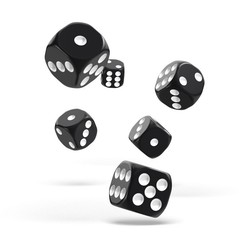 Oakie Doakie Dice - D6 Solid Black 16mm Set of 12