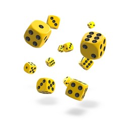 Oakie Doakie Dice - D6 Solid Yellow 12mm Set of 36