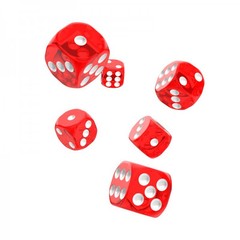 Oakie Doakie Dice - D6 Translucent Red 16mm Set of 12