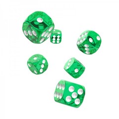 Oakie Doakie Dice - D6 Translucent Green 16mm Set of 12