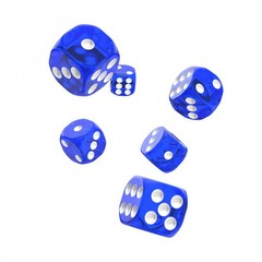 Oakie Doakie Dice - D6 Translucent Blue 16mm Set of 12