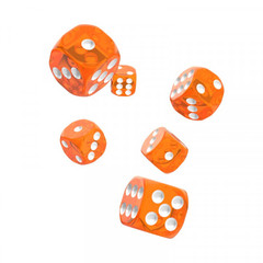 Oakie Doakie Dice - D6 Translucent Orange 16mm Set of 12