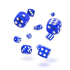 Oakie Doakie Dice - D6 Translucent Blue 12mm Set of 36