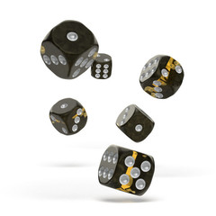 Oakie Doakie Dice - D6 Enclave Amber 16mm Set of 12