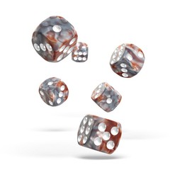 Oakie Doakie Dice - D6 Gemidice Silver-Rust 16mm Set of 12