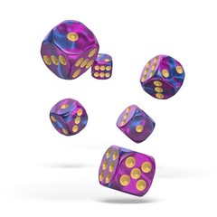 Oakie Doakie Dice - D6 Gemidice Amethyst 16mm Set of 12