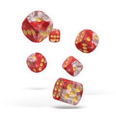 Oakie Doakie Dice - D6 Gemidice Red Sky 16mm Set of 12