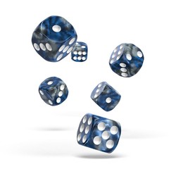 Oakie Doakie Dice - D6 Gemidice Liquid Steel 16mm Set of 12