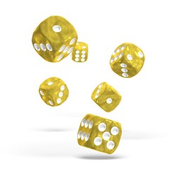 Oakie Doakie Dice - D6 Marble Yellow 16mm Set of 12