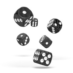 Oakie Doakie Dice - D6 Marble Black 16mm Set of 12