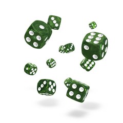 Oakie Doakie Dice - D6 Marble Green 12mm Set of 36