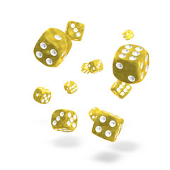 Oakie Doakie Dice - D6 Marble Yellow 12mm Set of 36