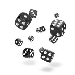 Oakie Doakie Dice - D6 Marble Black 12mm Set of 36