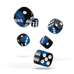 Oakie Doakie Dice - D6 Glow in the Deep Ocean 16mm Set of 12