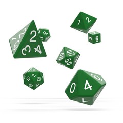 Oakie Doakie Dice RPG Set 7 Dice - Solid, Green