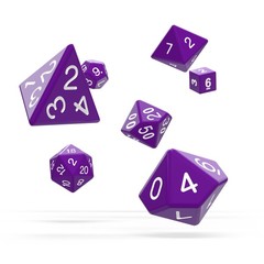 Oakie Doakie Dice RPG Set 7 Dice - Solid, Purple