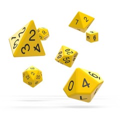 Oakie Doakie Dice RPG Set 7 Dice - Solid, Yellow