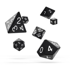 Oakie Doakie Dice - RPG-Set Solid Black