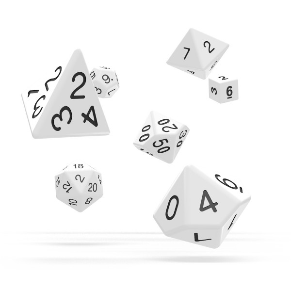 Oakie Doakie Dice RPG Set 7 Dice - Solid, White