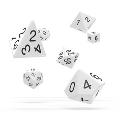 Oakie Doakie Dice RPG Set 7 Dice - Solid, White