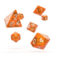 Oakie Doakie Dice RPG Set 7 Dice - Translucent, Orange