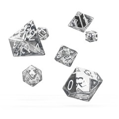 Oakie Doakie Dice RPG Set 7 Dice - Translucent, Clear