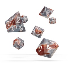 Oakie Doakie Dice RPG Set 7 Dice - Gemidice, Silver-Rust