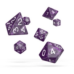 Oakie Doakie Dice RPG Set 7 Dice - Marble, Purple